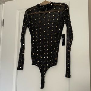 Lulus mesh bodysuit with embellishments